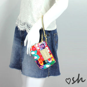 Coach Colorful Signature Poppy Wristlet